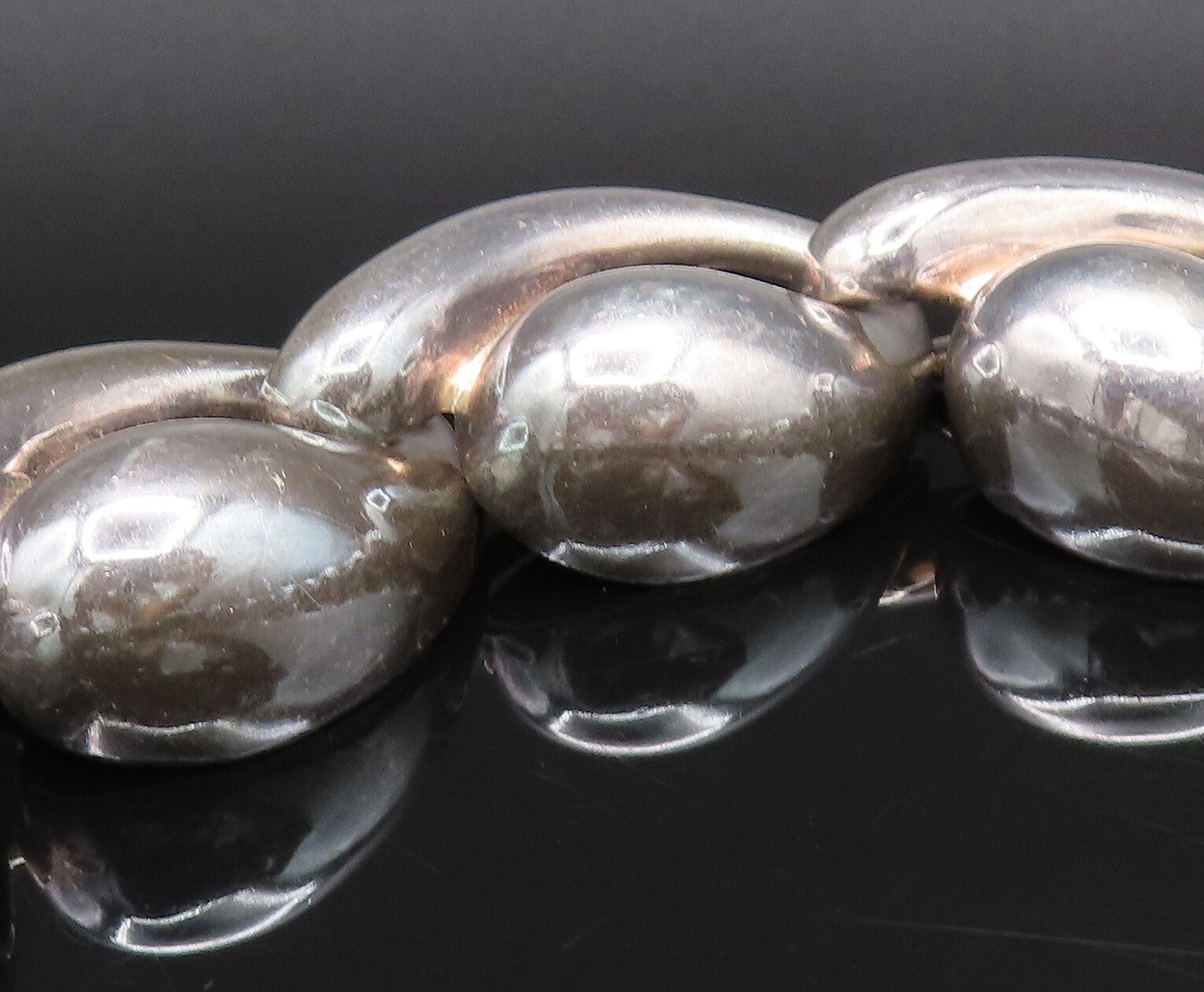 CHARLES KRYPELL 925 Silver  Vintage Modernist Chunky Teardrop Necklace  NE4015