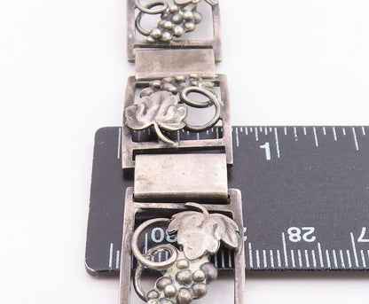 925 Sterling Silver Vintage Bracelet MUNKSGAARD DENMARK Grapes & Leaf  BT12041