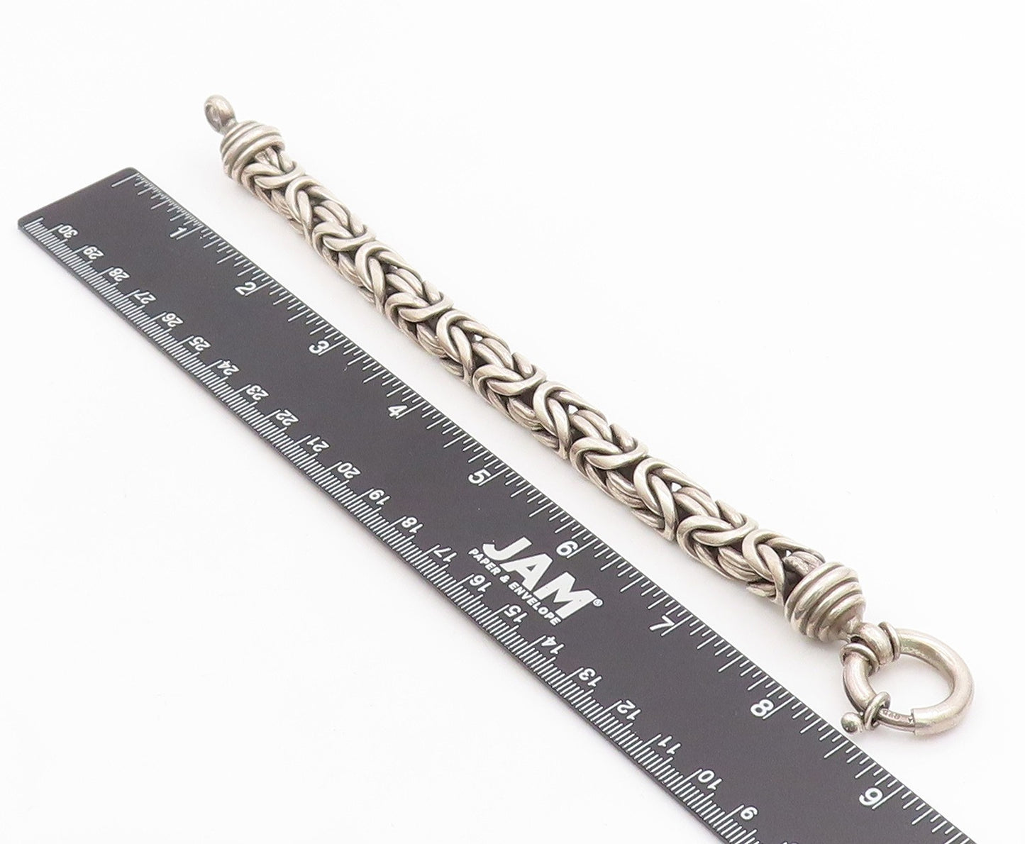 925 Sterling Silver Vintage Bracelet Solid Byzantine Link Chain HEAVY  BT11560