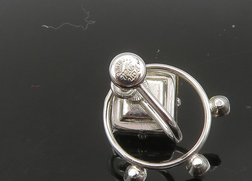 VAN DELL 925 Silver  Vintage White & Pink Topaz Non Pierce Earrings  EG11234
