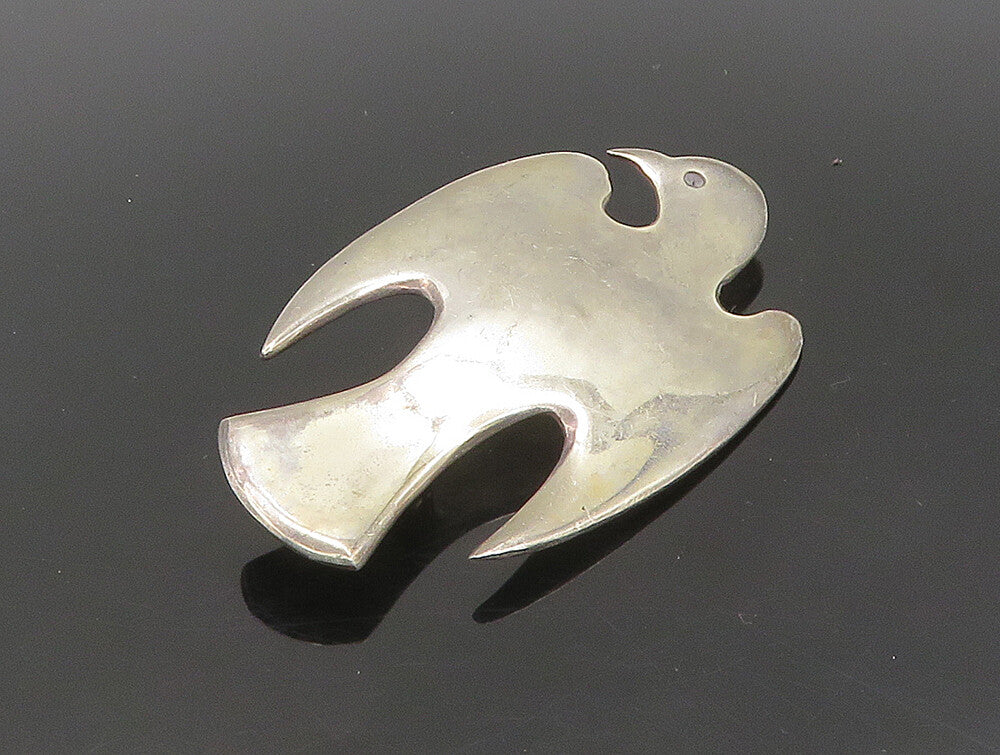 925 Sterling Silver  Vintage Antique Smooth Bird Silhouette Brooch Pin  BP9275