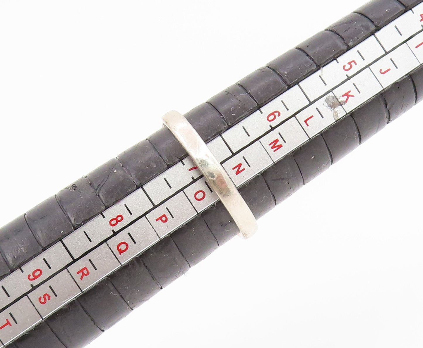 925 Sterling Silver Vintage Ring POLAND Cabochon Amber Band  Sz 6.5  RG35335