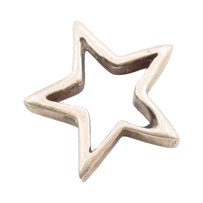 925 Sterling Silver Vintage Pendant Open Origami Star Cut Out Design  PT24996