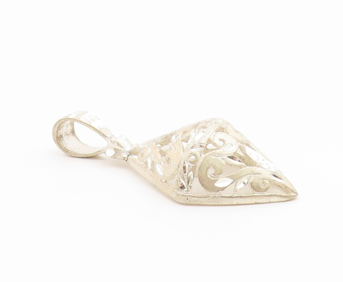 925 Sterling Silver Vintage Pendant Intricate Openwork Scroll Locket  PT25961