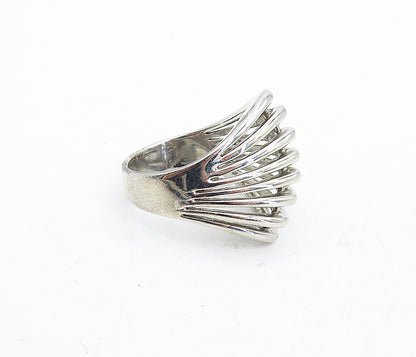 925 Sterling Silver  Vintage Shiny Pointed Split Dome Band Ring Sz 7  RG5576