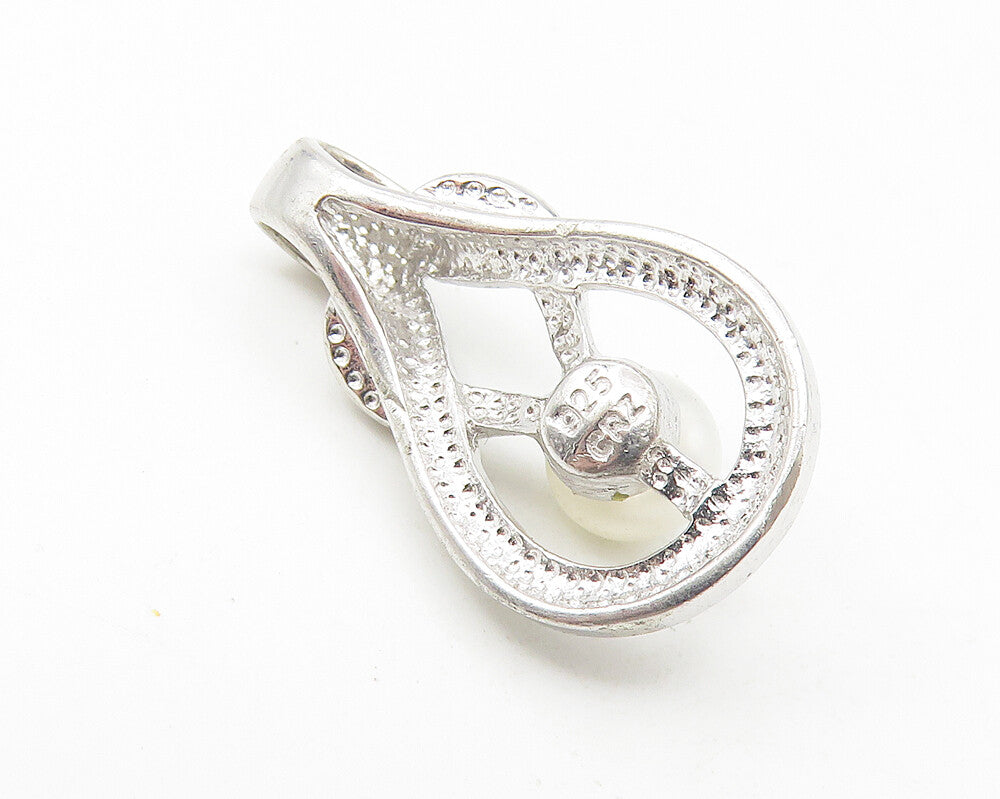 925 Sterling Silver  Petite Freshwater Pearl Shiny Tear Drop Pendant  PT8856