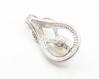 925 Sterling Silver  Petite Freshwater Pearl Shiny Tear Drop Pendant  PT8856