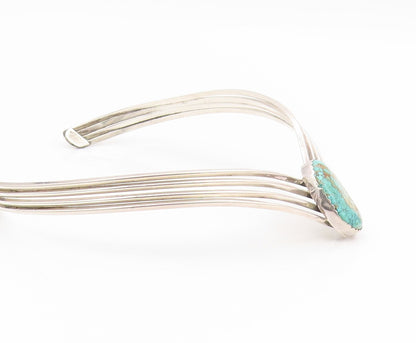 925 Sterling Silver Vintage Necklace NAVAJO Zuni Turquoise Classic Choker NE4808