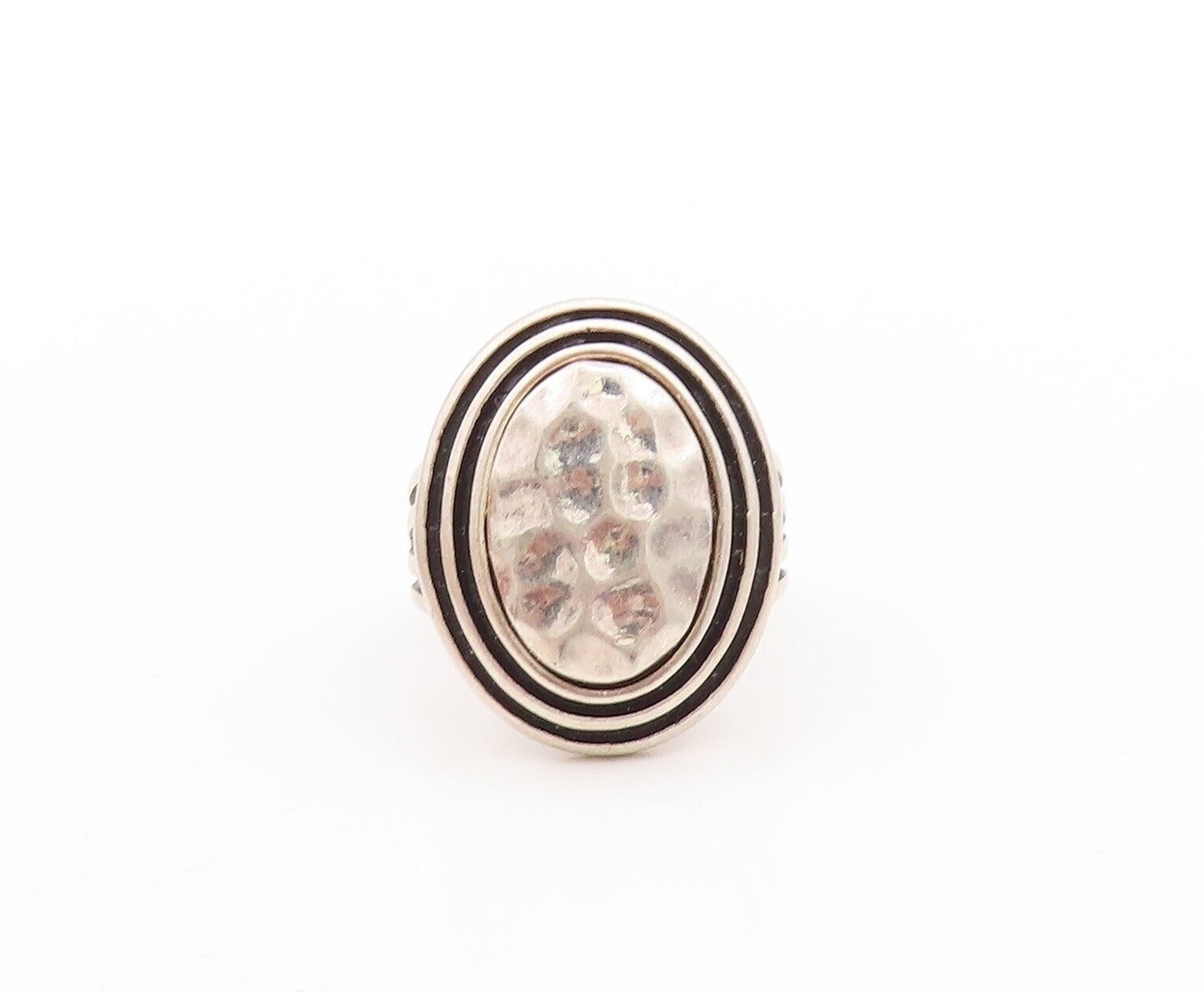 925 Sterling Silver Vintage Ring Designer Framed Brutalist Design Sz 10  RG31455