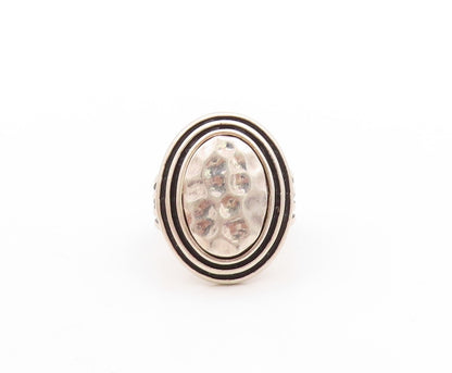 925 Sterling Silver Vintage Ring Designer Framed Brutalist Design Sz 10  RG31455