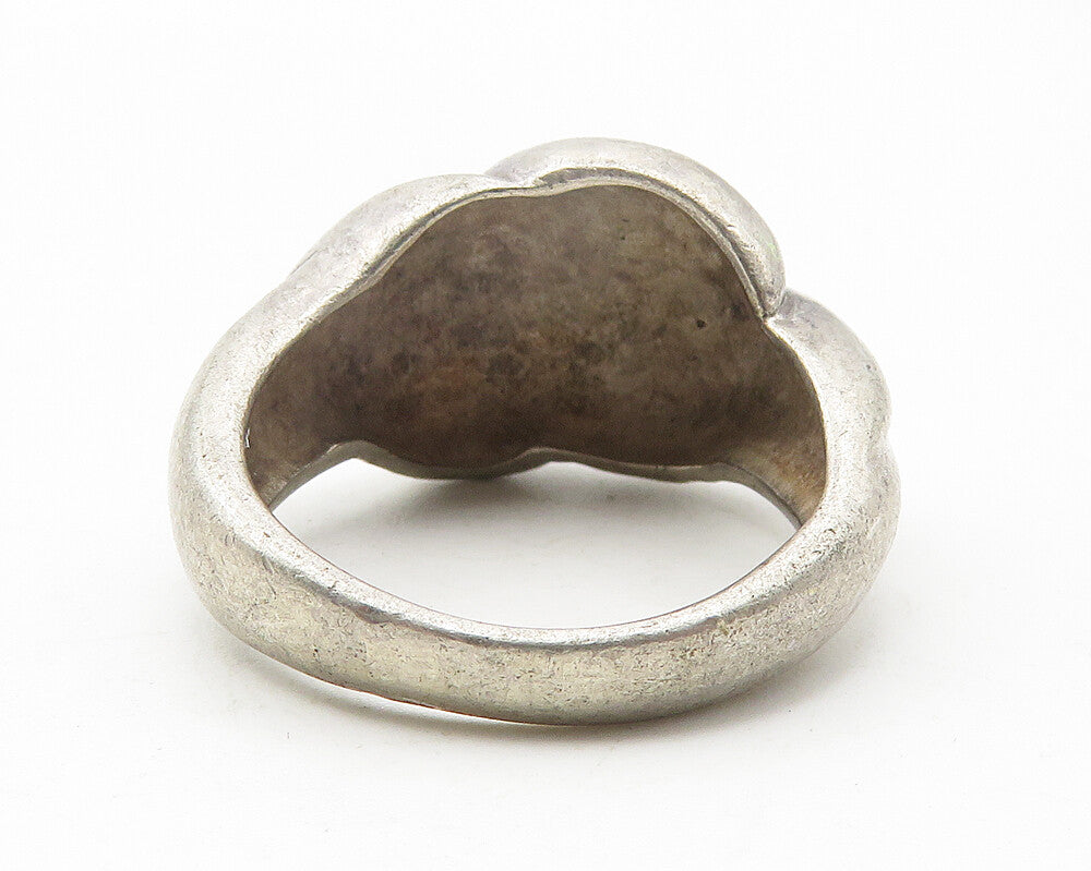 925 Sterling Silver  Vintage Dark Tone Bubble Dome Band Ring Sz 7  RG11531
