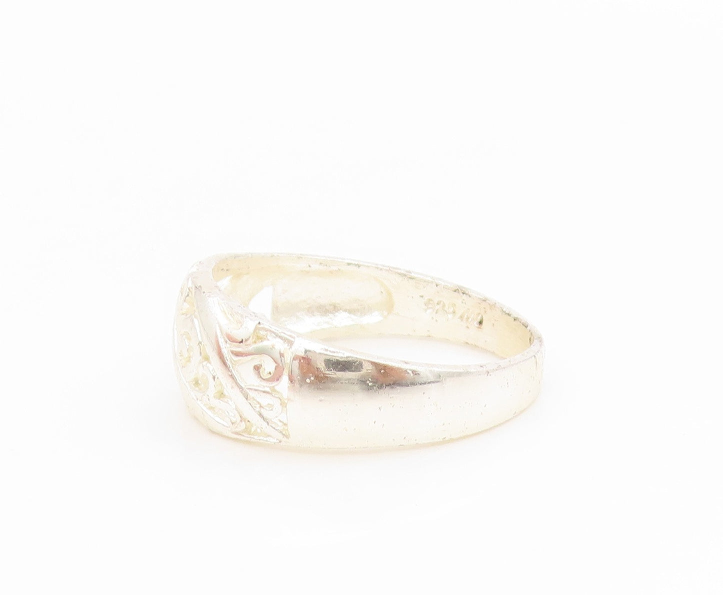 925 Sterling Silver Vintage Ring Modernist Open Scrollwork Dome  Sz 8  RG34563