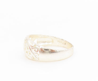 925 Sterling Silver Vintage Ring Modernist Open Scrollwork Dome  Sz 8  RG34563