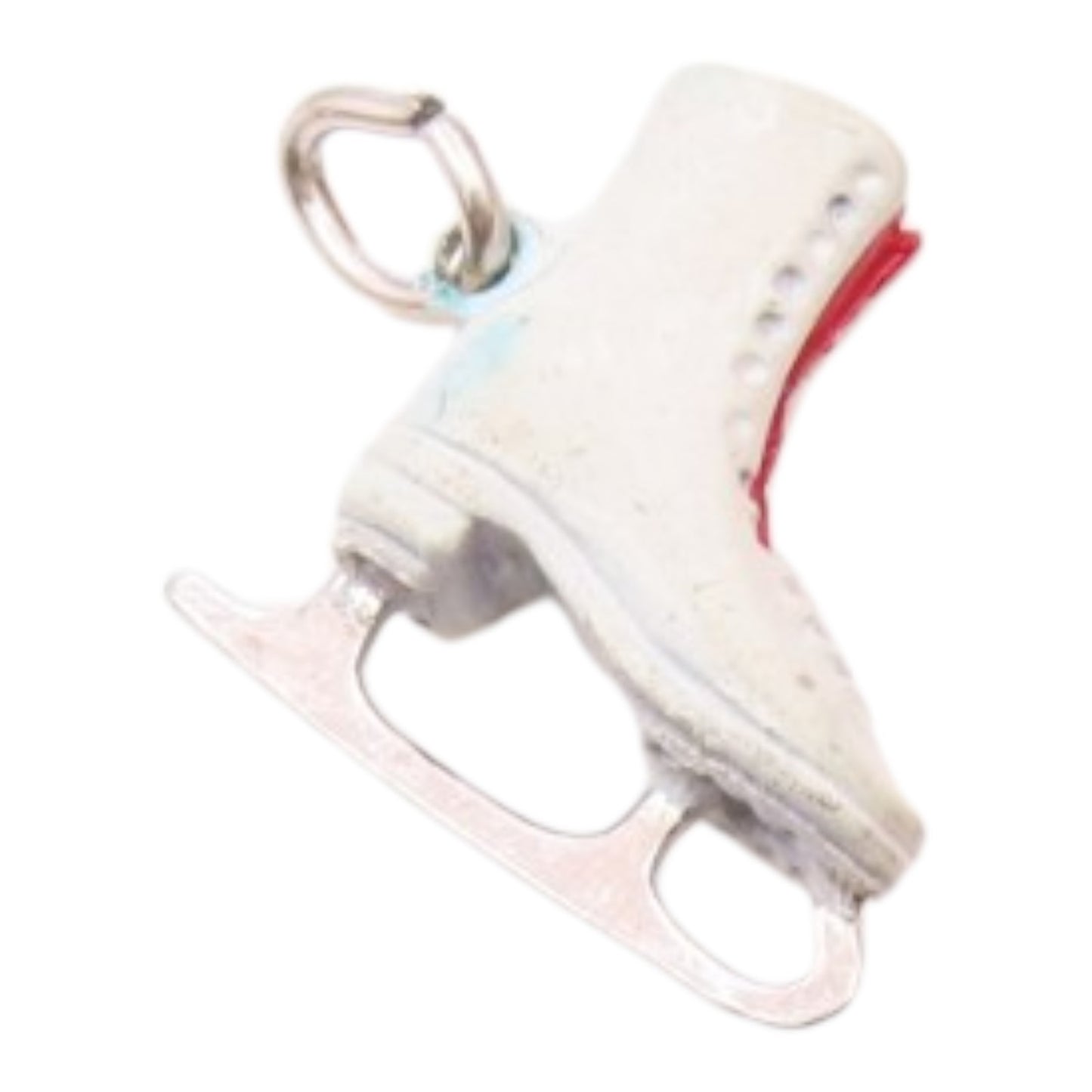 925 Sterling Silver  Vintage Petite Enamel Ice Skate Motif Pendant  PT11239