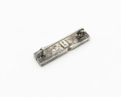 925 Sterling Silver  Vintage Dark Tone Traditional Statue Brooch Pin  BP7305