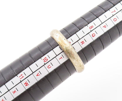 925 Sterling Silver Vintage Ring TAXCO Dark tone Cabochon Amber  Sz 9  RG31865