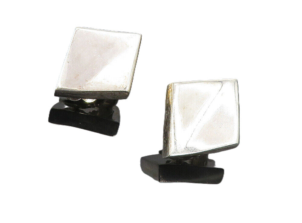 925 Sterling Silver  Vintage Shiny Diamond Shape Non Pierce Earrings  EG4220