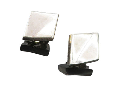 925 Sterling Silver  Vintage Shiny Diamond Shape Non Pierce Earrings  EG4220