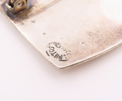 MEXICO 925 Silver  Vintage Oxidized Traditional Design Brooch Pin  BP4446