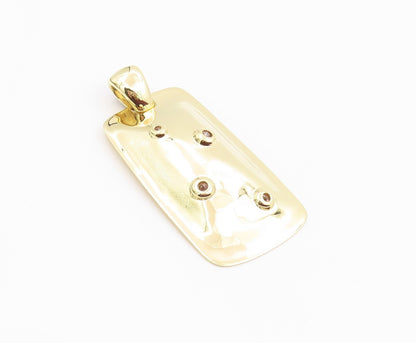 925 Sterling Silver Vintage Pendant Gold Plated Topaz Geometric Locket  PT26022