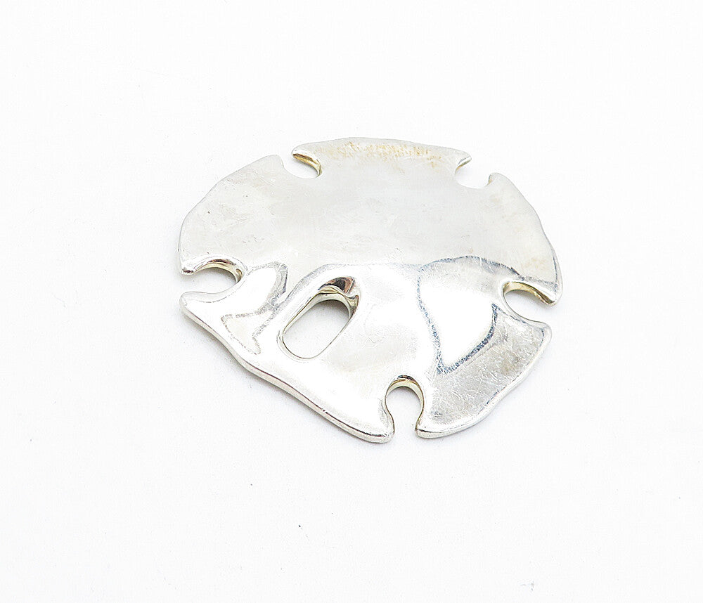 RLM STUDIO 925 Silver  Vintage Shiny Shield Shape Sand Dollar Pendant  PT4487