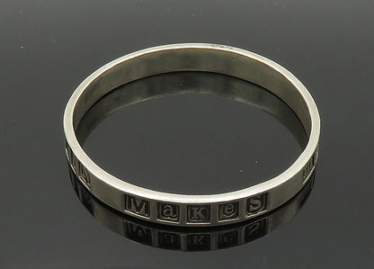 VASS LUDACER 925 Sterling Silver Vintage Latin Quote Rare Bangle Bracelet BT8146