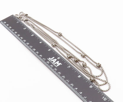 JUDITH RIPKA 925 Silver  Vintage Cubic Zirconia Ball Layered Necklace  NE3921