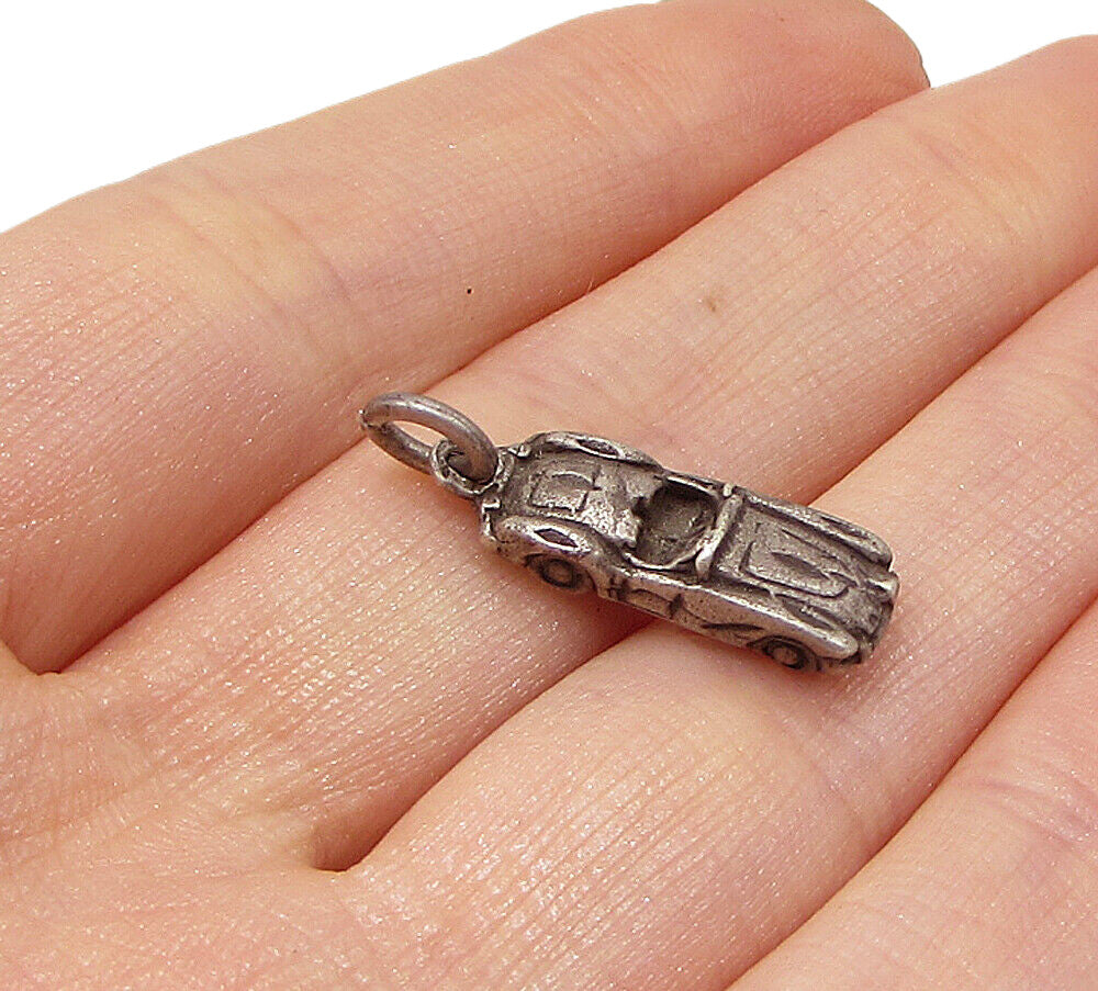 925 Sterling Silver  Vintage Sport Car Charm Pendant  PT2282