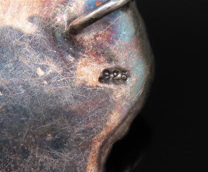 SAM PHILLIPS 925 Silver  Vintage Sculpted Lion Head Drop Pendant  PT21671