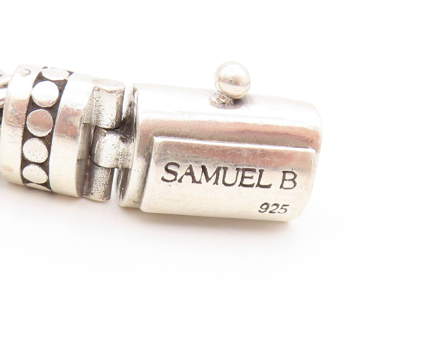 925 Sterling Silver Vintage Bracelet SAMUEL BENHAM Brutalist Braded BT10997