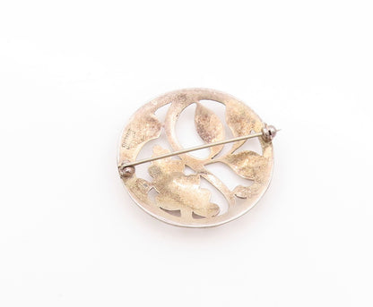 925 Sterling Silver Vintage Brooch BAURING Featuring a Grape & Leaves  BP11609