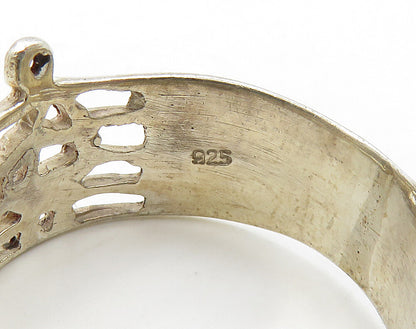 925 Sterling Silver  Vintage Love Heart Music Notes Band Ring Sz 6.5  RG16142