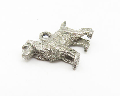 925 Sterling Silver  Vintage Petite Dark Tone Standing Dog Pendant  PT8687