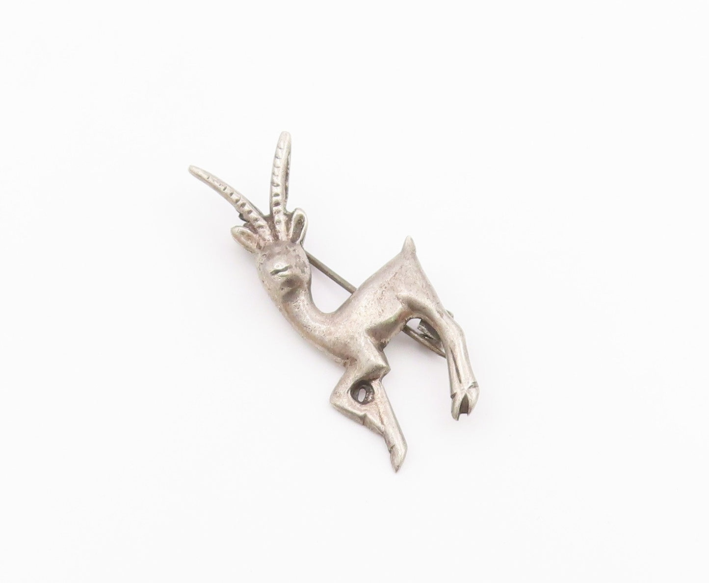 925 Sterling Silver Vintage Antique Forest Deer With Foot Up Brooch Pin BP9760