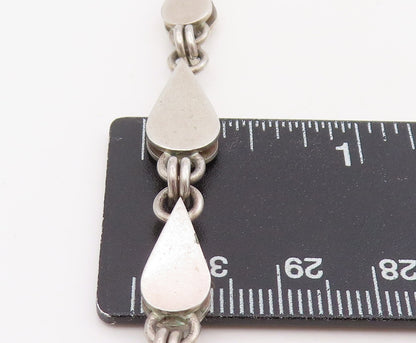 925 Sterling Silver Vintage Necklace Interlocking Teardrop Link Chain NE4688