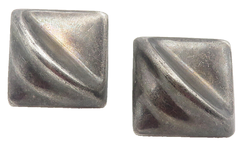 MEXICO 925 Sterling Silver  Vintage Oxidized Modernist Drop Earrings  EG6127