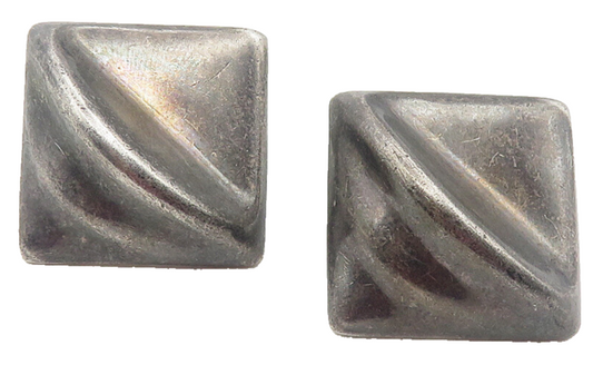 MEXICO 925 Sterling Silver  Vintage Oxidized Modernist Drop Earrings  EG6127