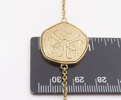 925 Sterling Silver Vintage Necklace Gold Plated Disc Medallion Chain  NE4693