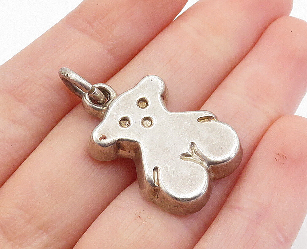925 Sterling Silver  Vintage Petite Hollow Animal Motif Drop Pendant  PT5135