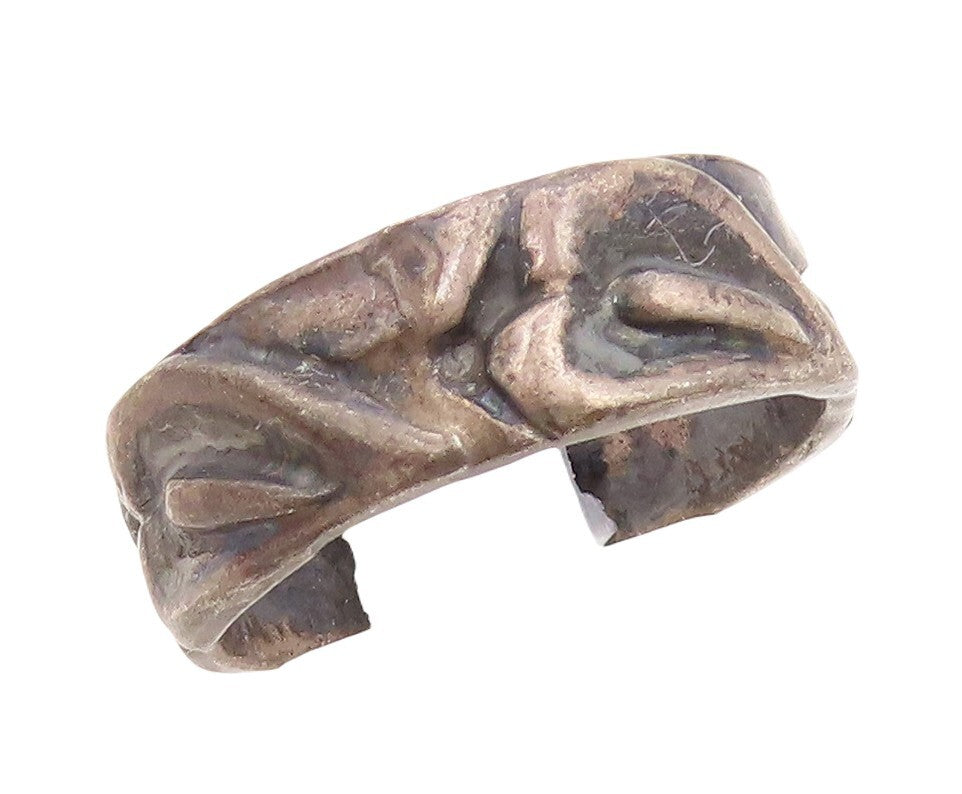 925 Sterling Silver Vintage Ring CINI Dark Tone Brutalist Cutout Sz 6.5  RG31261