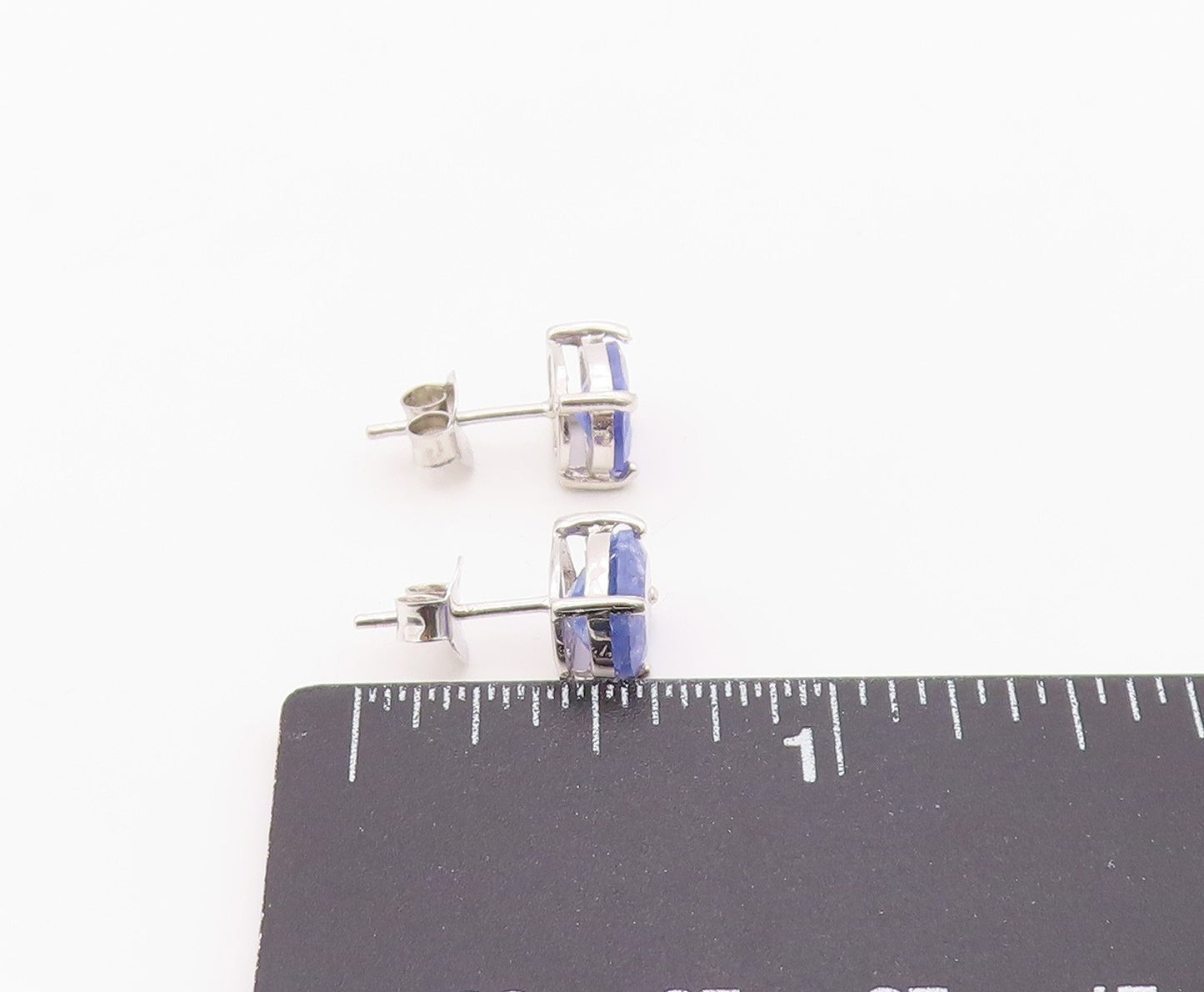 925 Sterling Silver Vintage Earrings Elegant Oval Cut Tanzanite Stud  EG14361