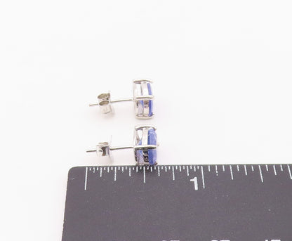 925 Sterling Silver Vintage Earrings Elegant Oval Cut Tanzanite Stud  EG14361