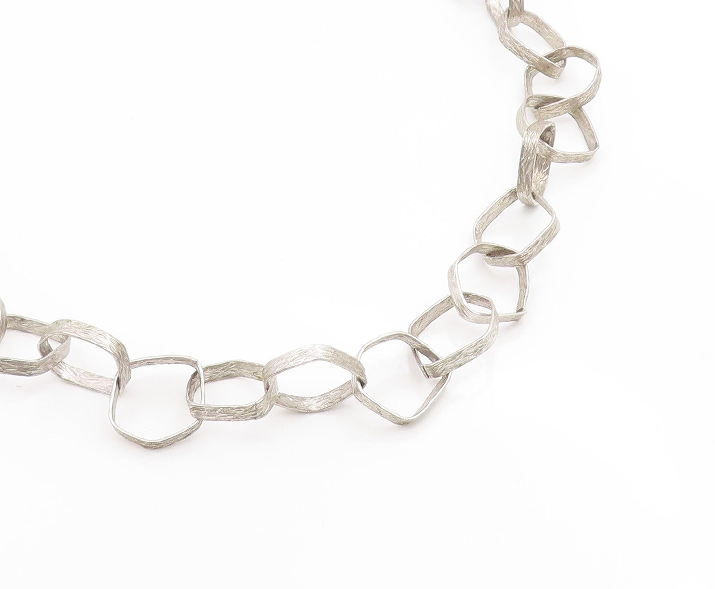 925 Sterling Silver Vintage Necklace UNO A ERRE Geometric Squares Link  NE4831