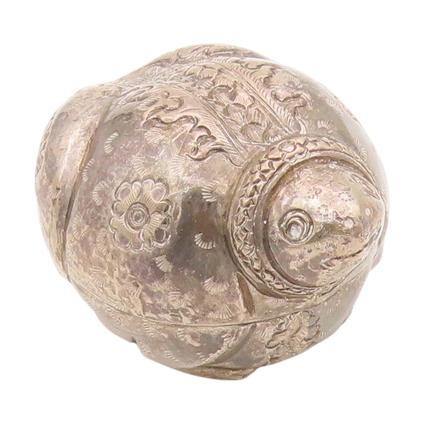 925 Sterling Silver Vintage Trinket Box Intricate Floral Turtle OPENS  TR4146