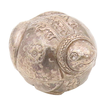 925 Sterling Silver Vintage Trinket Box Intricate Floral Turtle OPENS  TR4146