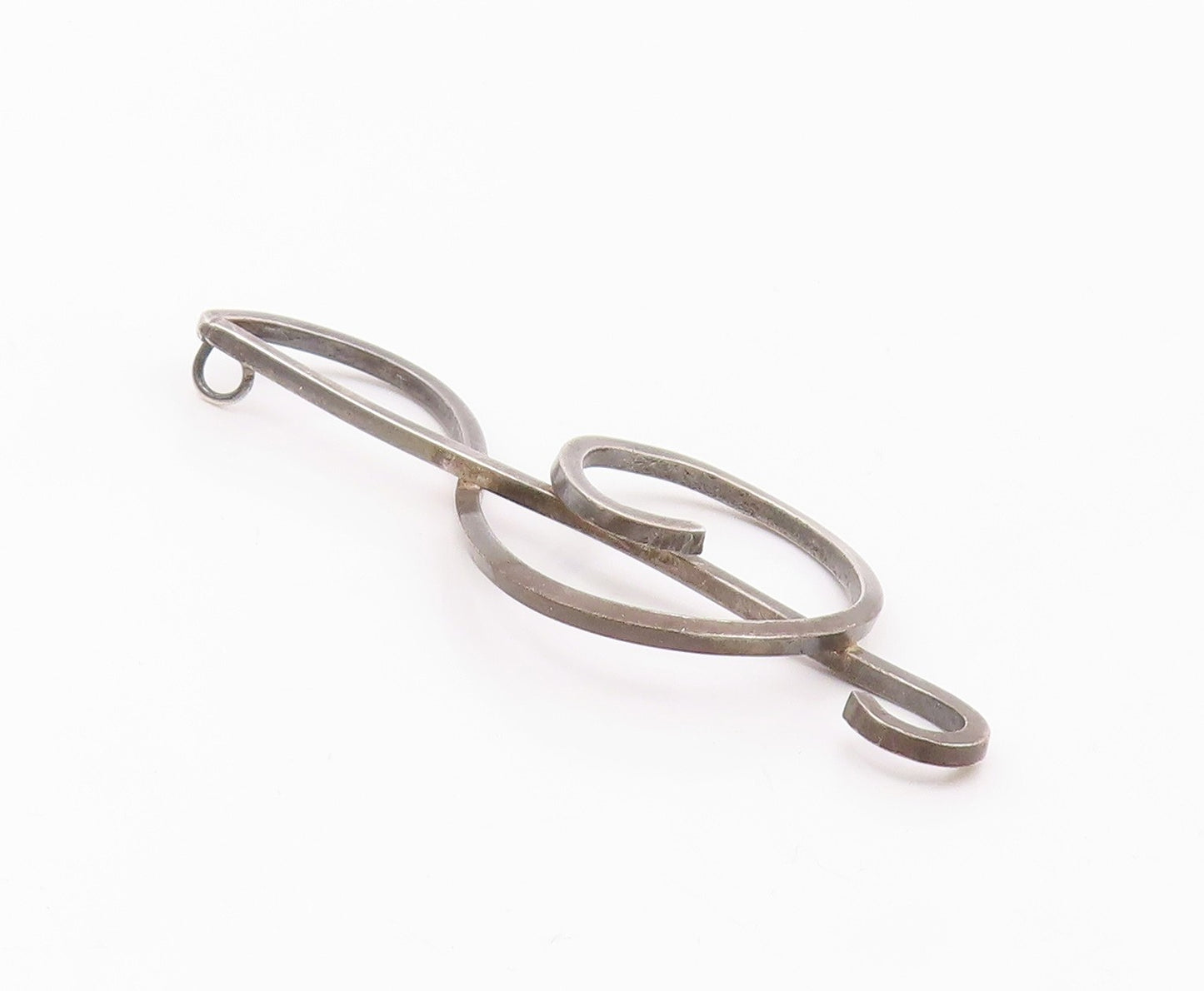 925 Sterling Silver  Vintage Clef Musical Note Outline Pendant  PT20985