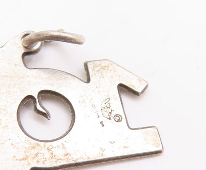 925 Sterling Silver Vintage Pendant Dark Tone Cutout Irish Symbol   PT23823