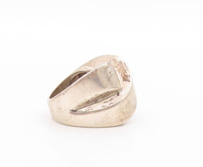925 Sterling Silver Vintage Ring Solid Criss Crossed X Heavy  Sz 6.5  RG33467
