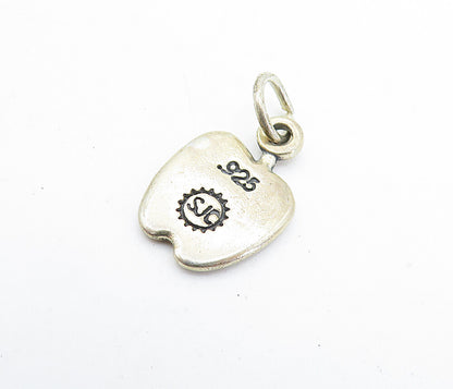 925 Sterling Silver  Vintage Number One Teacher Stamped Apple Pendant  PT4963