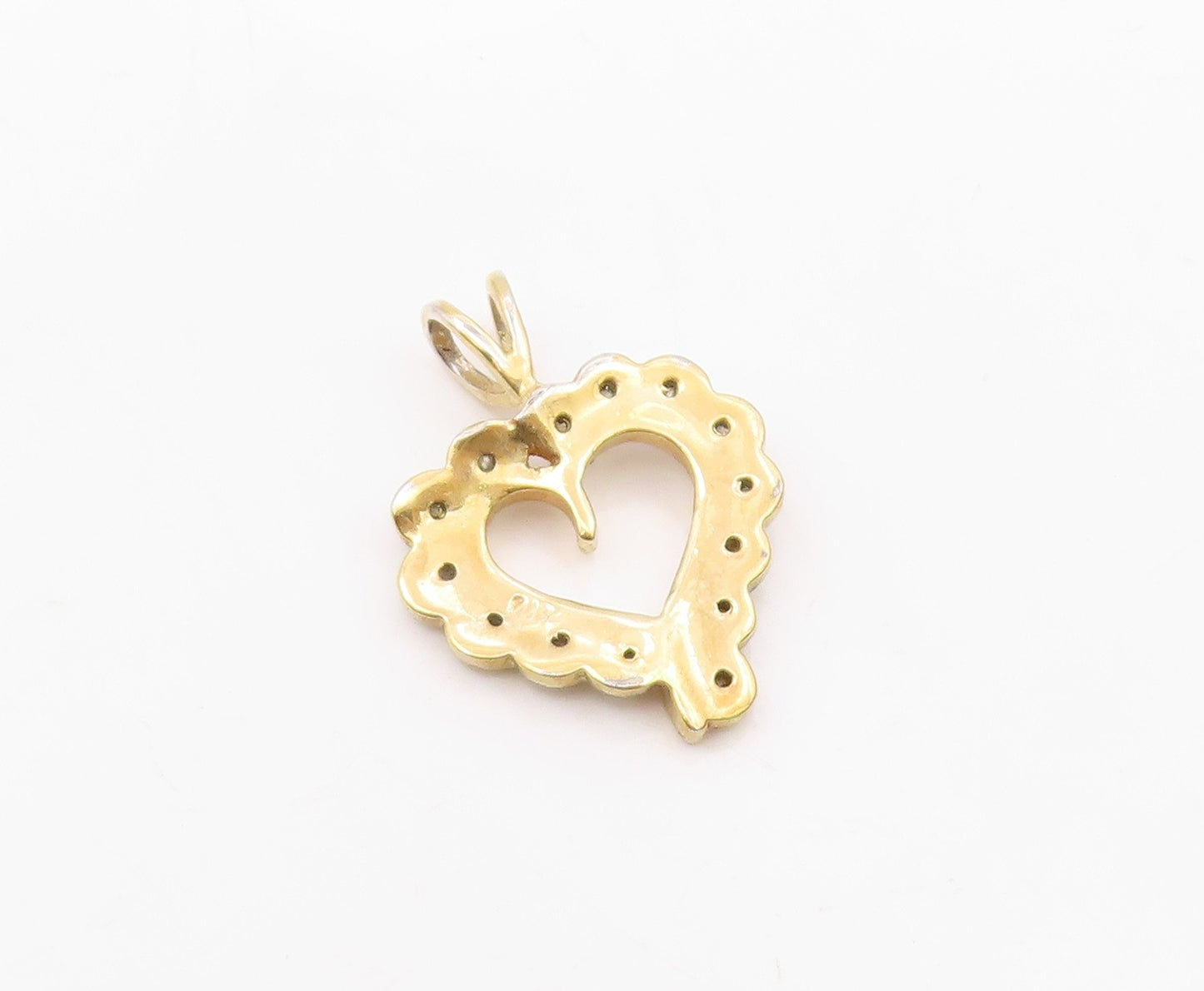 925 Sterling Silver  Vintage Genuine Diamonds Love Heart Pendant  PT16145